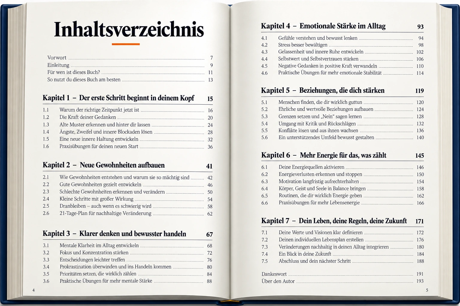 Der Veränderungsschalter 2 – Inhaltsverzeichnis-Vorschau
